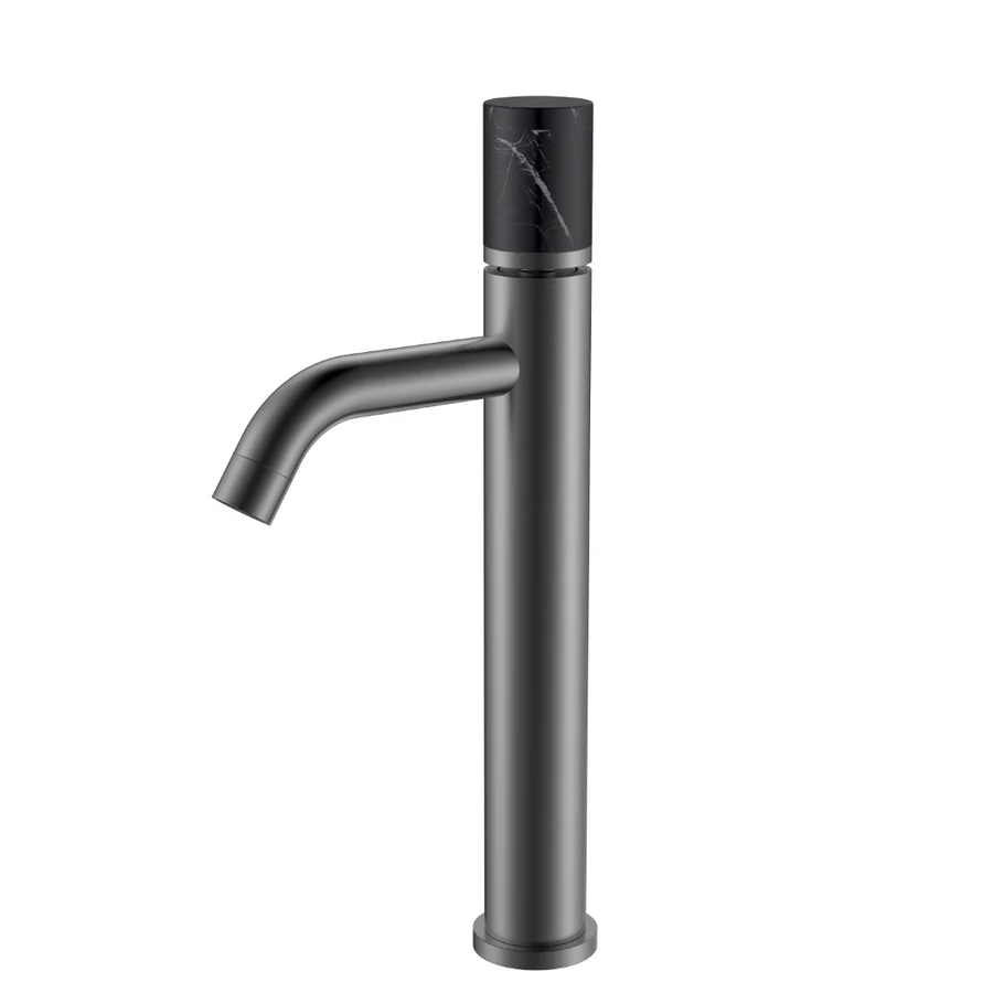 Смеситель для раковины-чаши Boheme Stick 122-GM-MR-B 160×45×331 мм, цвет графитовый