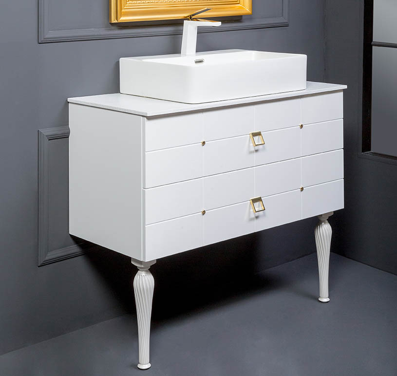 Тумба для ванной Armadi Art Vallessi Avantgarde 841-100-WG 100×46×48 см, цвет белый матовый — Основное изображение