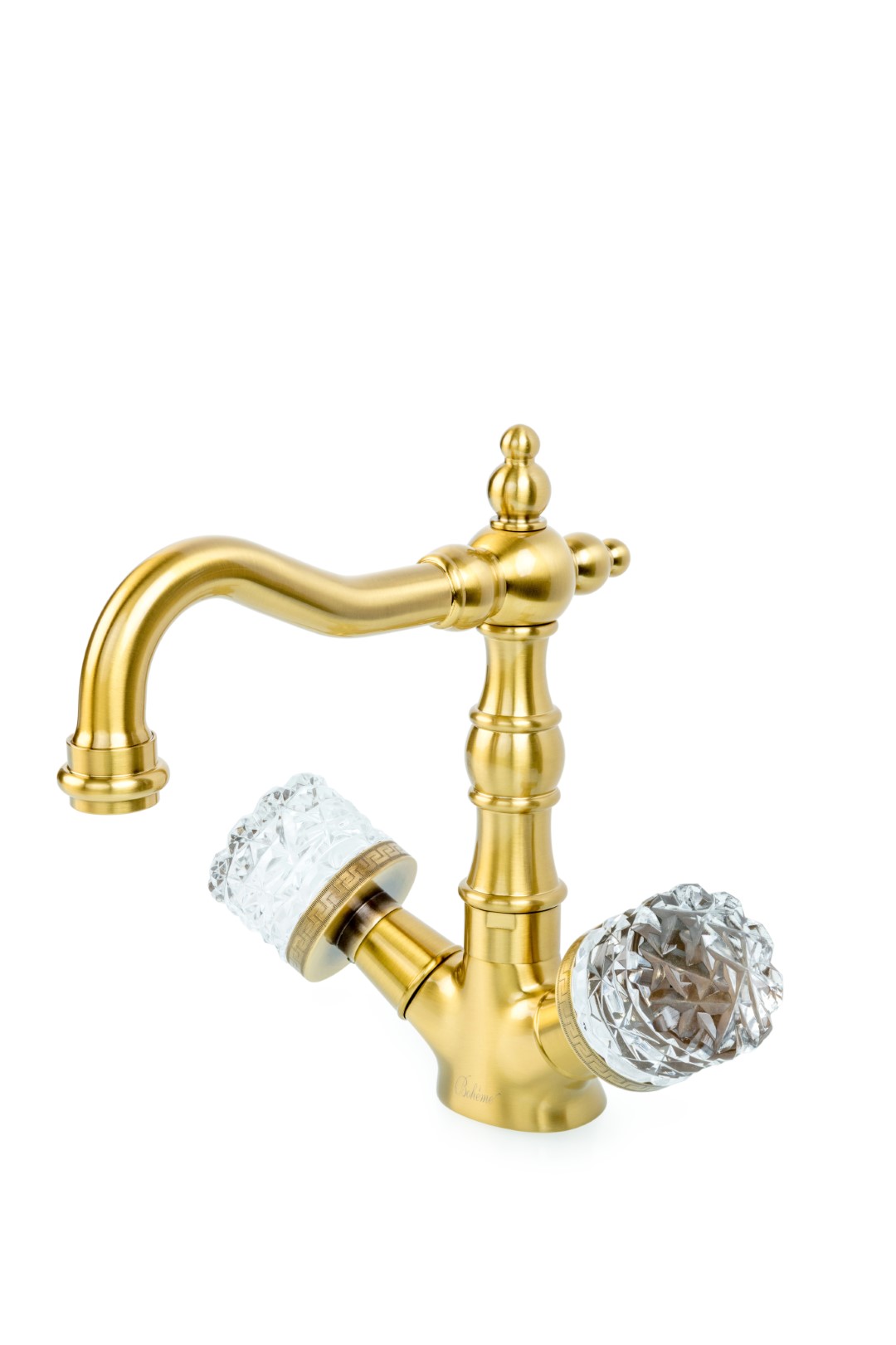 Смеситель для раковины высокий Boheme Crystal 312-CRST 210×152×209 мм, цвет бронза — Основное изображение