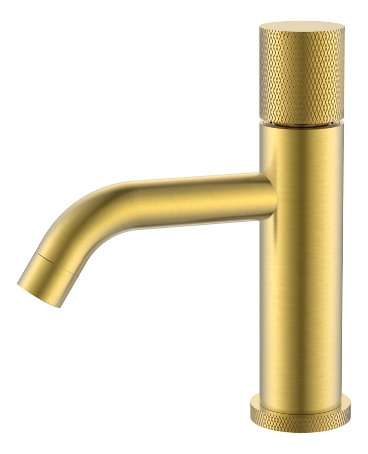 Смеситель для раковины низкий Boheme Stick 121-MG.2 160×45×201 мм, цвет золото матовое