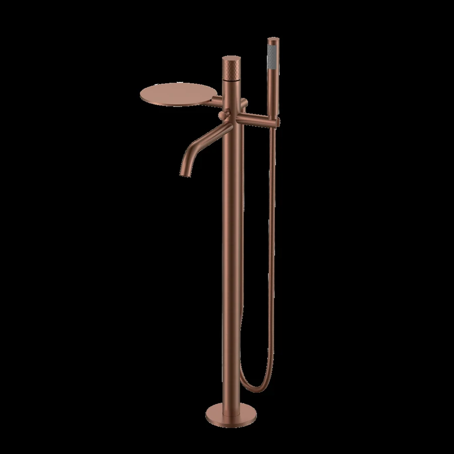 Смеситель для ванны напольный Boheme Stick 129-BRB 330×320×986 мм, цвет бронза брашированная