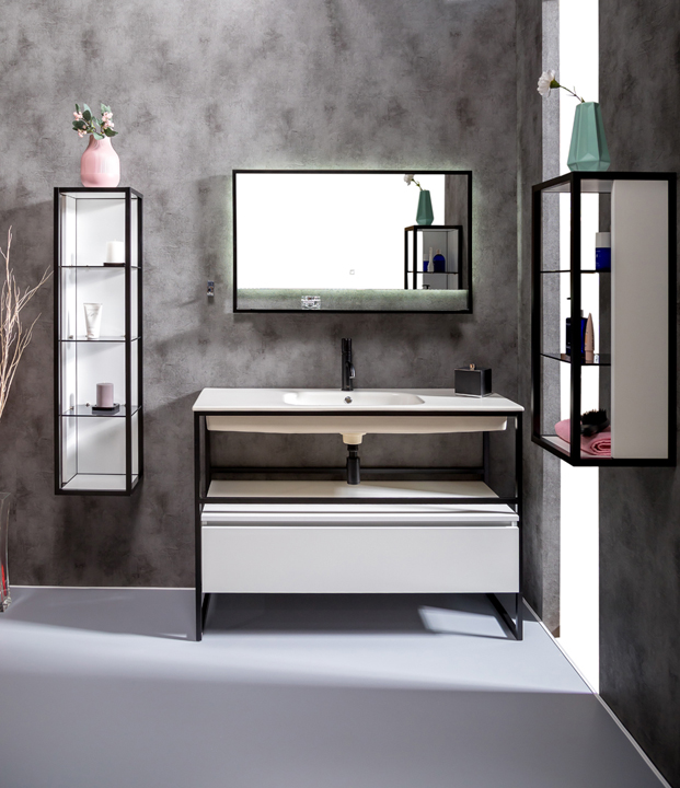 Пенал для ванной Armadi Art Loft 895-W 300×265×750 мм, цвет белый матовый — Основное изображение