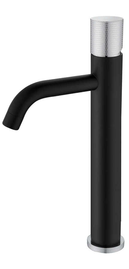Смеситель для раковины-чаши Boheme Stick 122-BCR.2 160×45×331 мм, цвет черный матовый