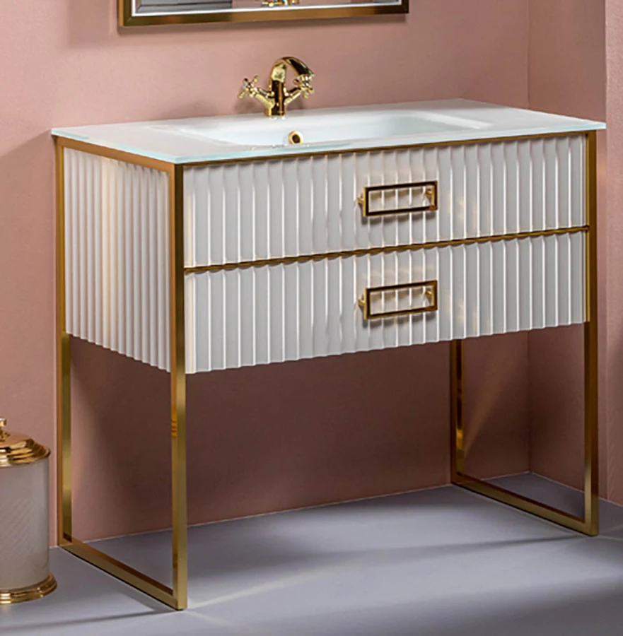 Тумба для ванной Armadi Art Monaco 866-100-WG 100×50×84 см, цвет белый глянцевый