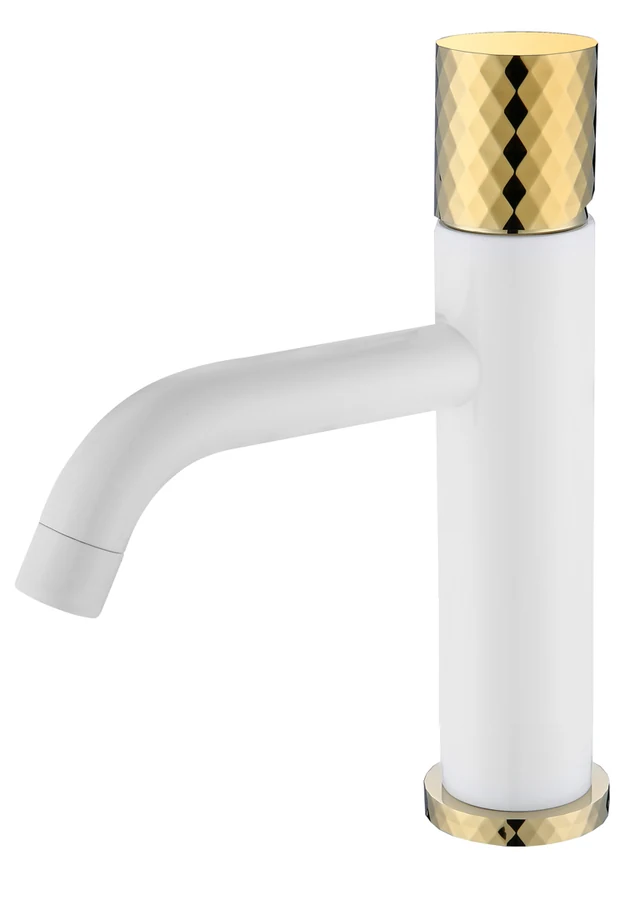 Смеситель для раковины Boheme Stick 121-WG 160×45×201 мм, цвет белый глянцевый