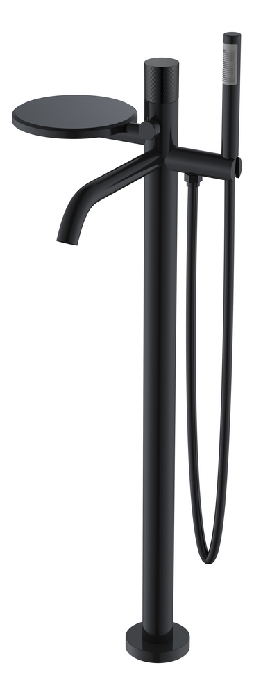 Смеситель для ванны напольный Boheme Stick 129-BB.2 330×320×986 мм, цвет черный матовый — Основное изображение