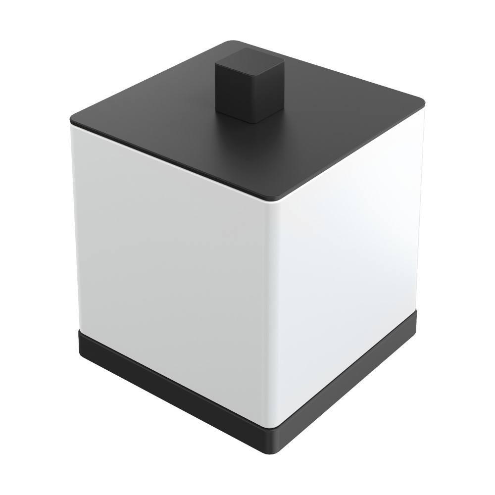 Стакан для ватных дисков Boheme Qubic 10964-B 110×121×110 мм, цвет черный матовый — Основное изображение