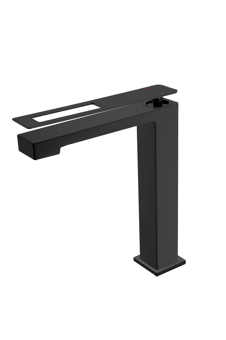 Смеситель для раковины-чаши Boheme Q 142-BB 225×55×268 мм, цвет черный матовый — Основное изображение