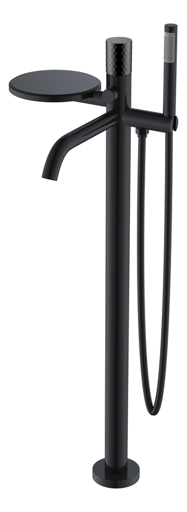 Душевая стойка напольная Boheme Stick 129-BB 330×320×986 мм, цвет черный матовый — Основное изображение